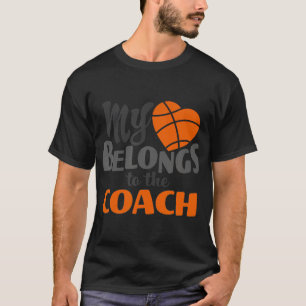 T-shirt Mon Coeur Appartient Au Basketball Coach Love Supp