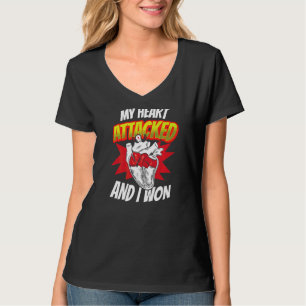 T-shirt Mon Coeur Attaqué Et J'Ai Gagné Une Attaque Cardia