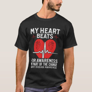 T-shirt Mon cœur bat Maladie cardiaque Sensibilisation San