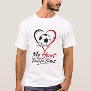 T-shirt Mon cœur bat pour le football