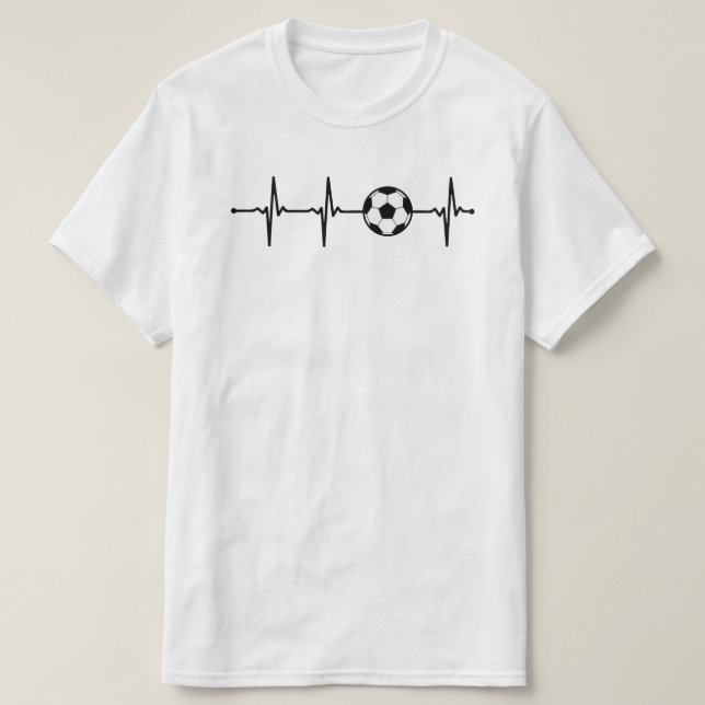 T-shirt Mon coeur bat pour le football | Football Ball ECG (Design devant)
