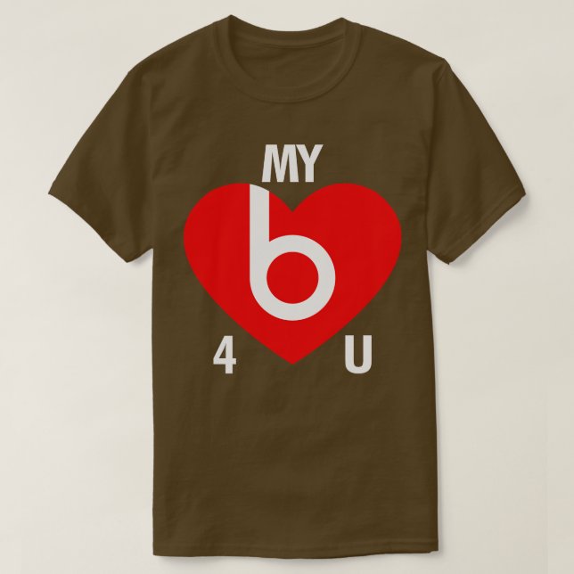 T-shirt Mon Coeur bat pour vous drôle ligne de ramassage L (Design devant)