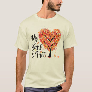 T-shirt Mon coeur est chemise automnale