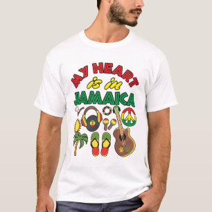 T-shirt Mon coeur est en Jamaïque