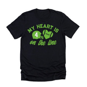 T-shirt Mon cœur est en jeu Football 1 Joueur