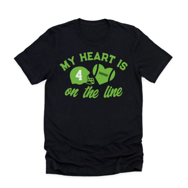 T-shirt Mon coeur est en ligne Football 1 joueur (Créateur téléchargé)