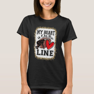 T-shirt Mon Coeur Est En Ligne Football Offensif Lineman