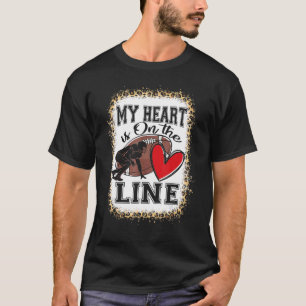 T-shirt Mon Coeur Est En Ligne Football Offensif Lineman