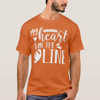 T-shirt Mon Coeur Est En Ligne Football Offensif Lineman