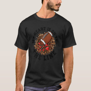 T-shirt Mon Coeur Est En Ligne Football Offensif Lineman