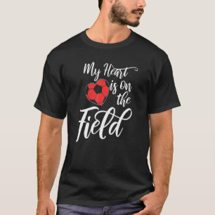 T-shirt Mon Coeur Est Sur Ce Champ De Football Athlétique 