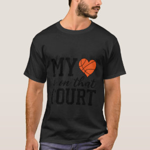 T-shirt Mon Coeur Est Sur Ce Court Basketball Lover Maman 