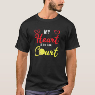 T-shirt Mon Coeur Est Sur Ce Court-Tennis Player Coach Rac