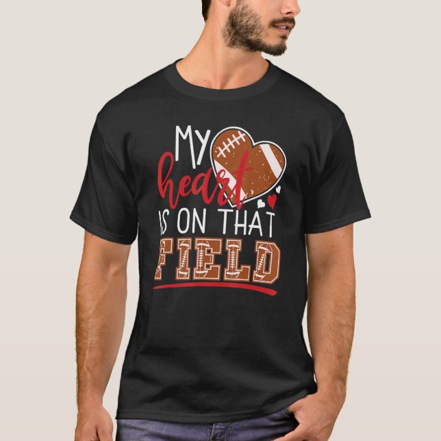 T-shirt Mon coeur est sur ce jeu de terrain Vibes Football (Devant)