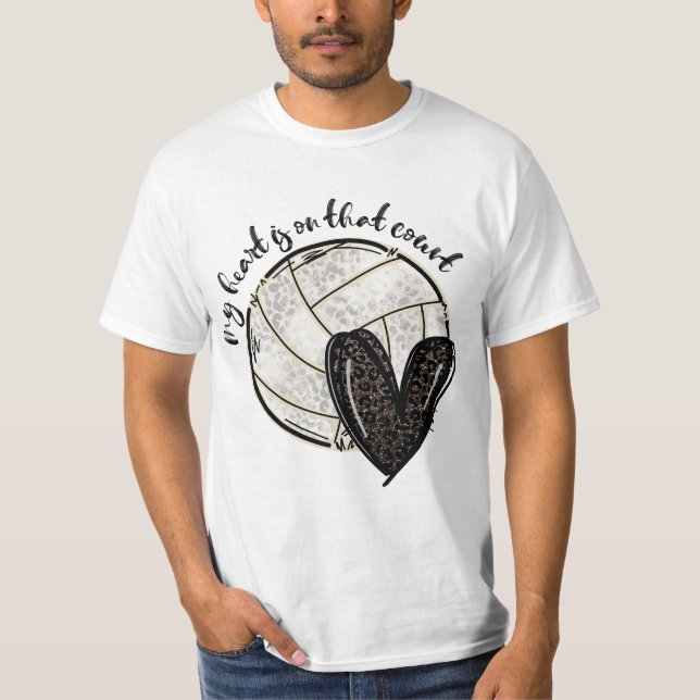T-shirt Mon Coeur Est Sur Ce Leopard De Volley-Ball (Devant)