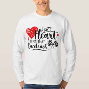 T-shirt Mon Coeur Est Sur Ce Racetrack Funny Dirt Bike Rac