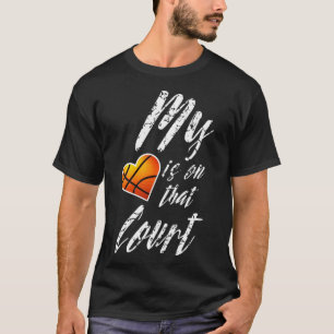 T-shirt Mon coeur est sur ce terrain de basket papa papa p