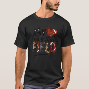 T-shirt Mon Coeur Est Sur Ce Terrain Drôle Football Leopar