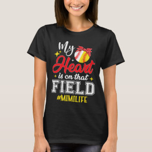 T-shirt Mon cœur est sur ce terrain Softbyll Bysebyll Mimi