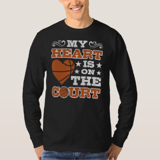T-shirt Mon Coeur Est Sur Le Basketball De Cour 3