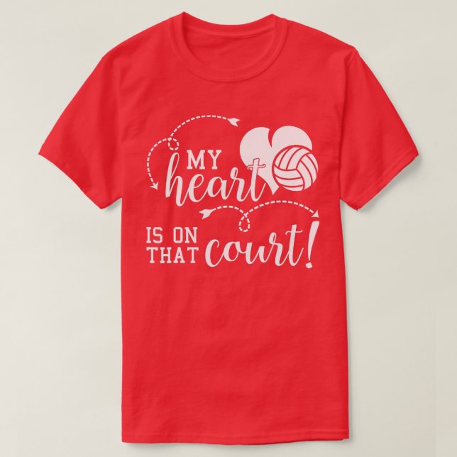 T-shirt Mon Coeur Est Sur Le Lycée De Volley-ball M (Design devant)