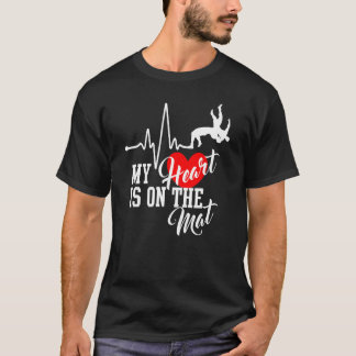 T-shirt Mon Coeur Est Sur Le Mat - Lutte Maman Chemise