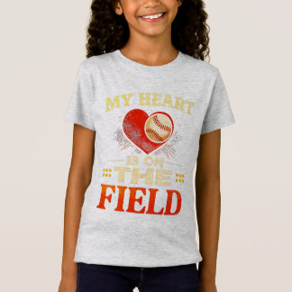 T-Shirt Mon cœur est sur le terrain