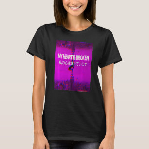 T-shirt Mon Coeur Est Vaporwave Aestetic Indie Japonais
