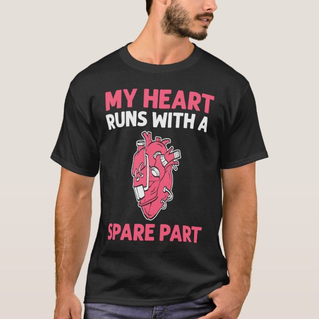T-shirt Mon Coeur Fonctionne Avec Une Pièce De Rechange Op (Devant)