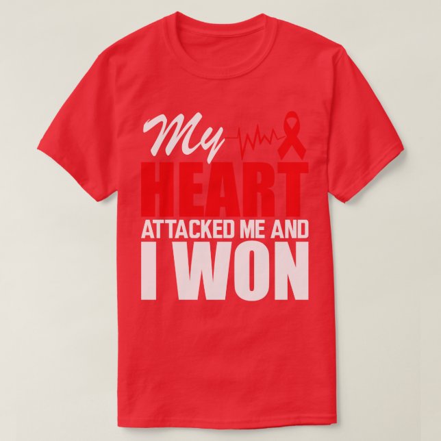 T-shirt Mon coeur m'a attaqué et j'ai gagné (Design devant)