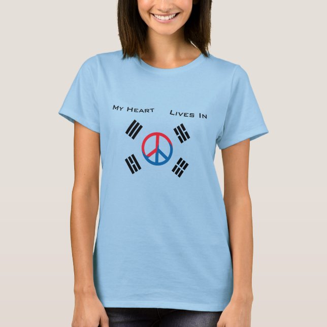 T-shirt Mon Coeur Vit En Chemise Sud-Coréenne (Devant)
