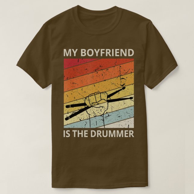 T-shirt Mon copain est le Drummer Drum Player Cadeaux (Design devant)