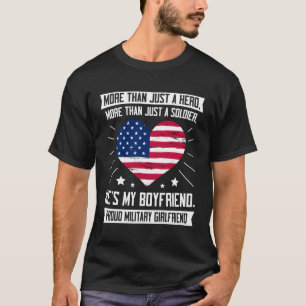 T-shirt Mon copain Fière Militaire Petite Amie Soldat Gir