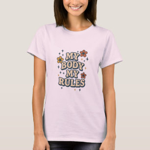 T-shirt Mon Corps Mes Règles Citation Féministe Florale Ré