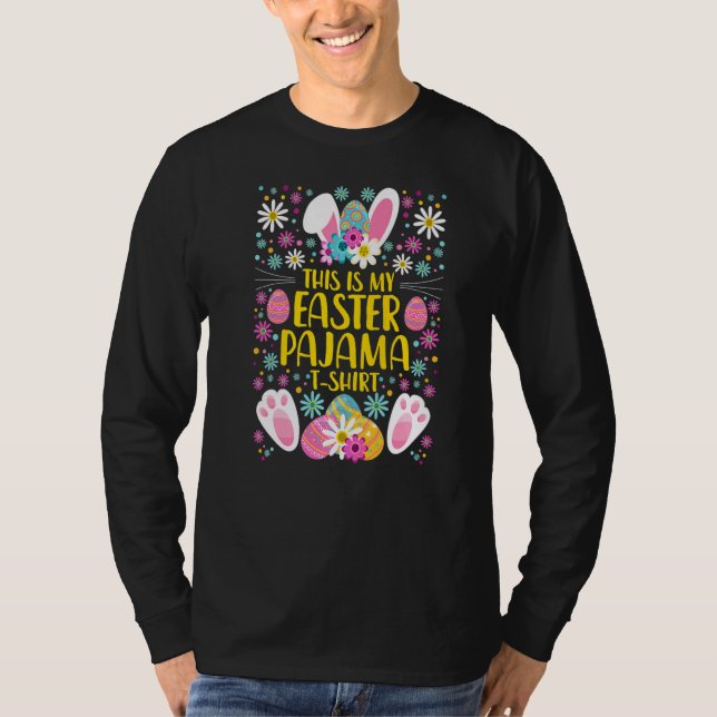 T-shirt Mon Costume De Pajama De Pâques Lapin Oreilles Rab (Devant)