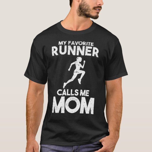T-shirt Mon coureur favori m'appelle maman courir (Devant)