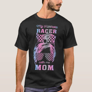 T-shirt Mon coureur préféré m'appelle maman Racy Messy Bun