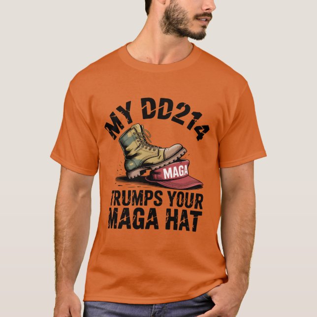 T-shirt Mon DD214 surpasse votre Casquette MAGA (Devant)