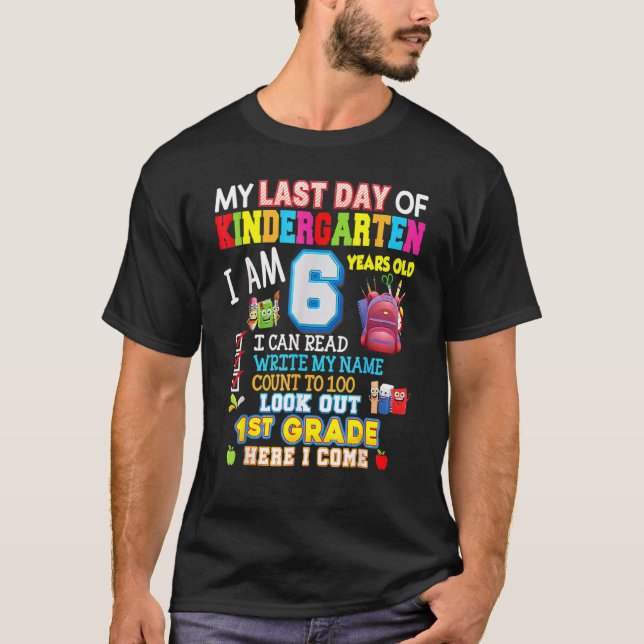 T-shirt Mon Dernier Jour De maternelle 1ère Année Heres Je (Devant)