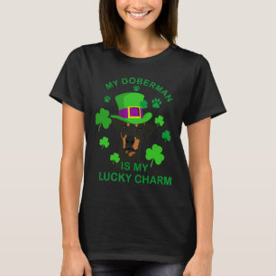T-shirt Mon Doberman Est Mon Charme Chanceux