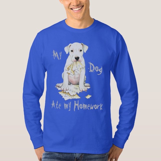T-shirt Mon Dogo A Mangé Mes Devoirs (Devant)