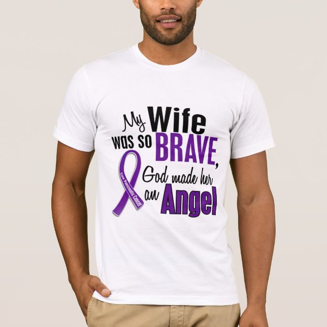 T-shirt Mon épouse est un Cancer pancréatique d'ange (Devant)