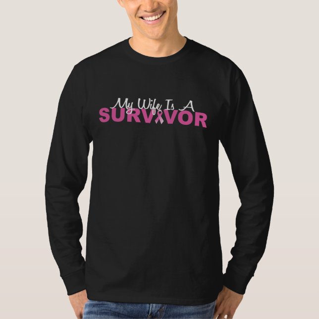 T-shirt Mon épouse est une survivante (le ruban rose de (Devant)
