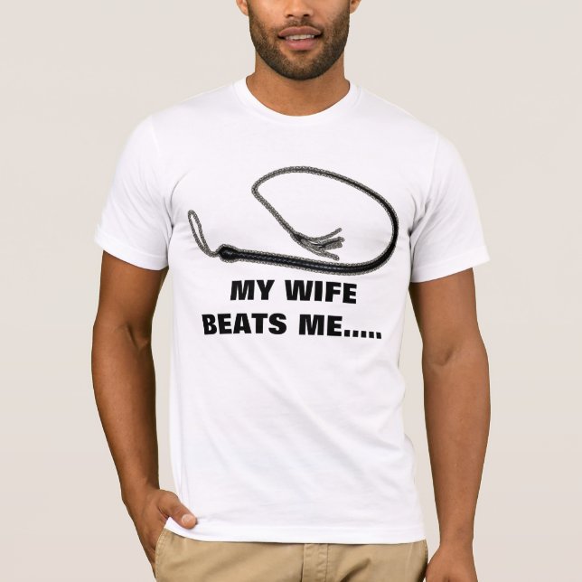 T-SHIRT MON ÉPOUSE ME BAT (Devant)