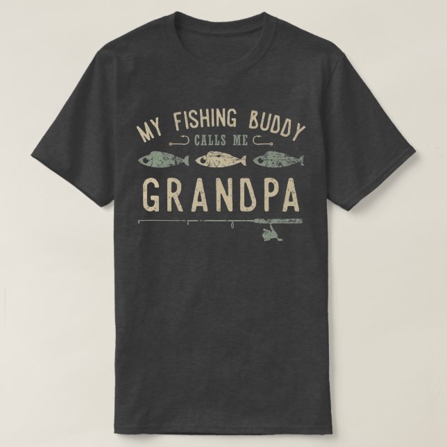T-shirt Mon Époux De Pêche M'Appelle Grand-Père Mignonne (Design devant)