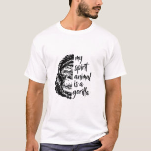 T-shirt Mon Esprit Animal Est Un Gorille - Singe, Drôle Go