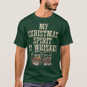 T-shirt Mon esprit de Noël est Whiskey drôle Drinker Noël