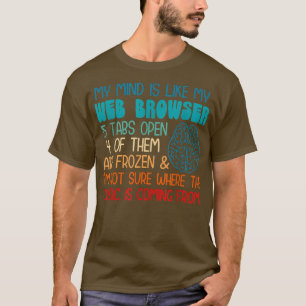 T-shirt Mon esprit est comme mon navigateur web je ne suis