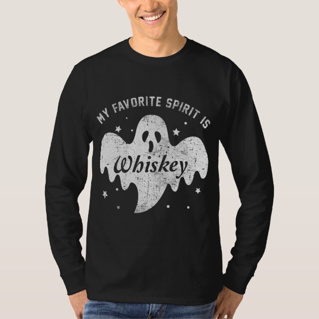 T-shirt Mon Esprit Favori Est Whiskey Funny Boo Ghost (Devant)