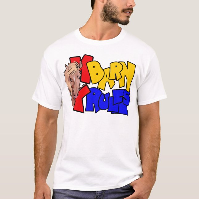 T-shirt Mon étable Mon cheval de règles (Devant)